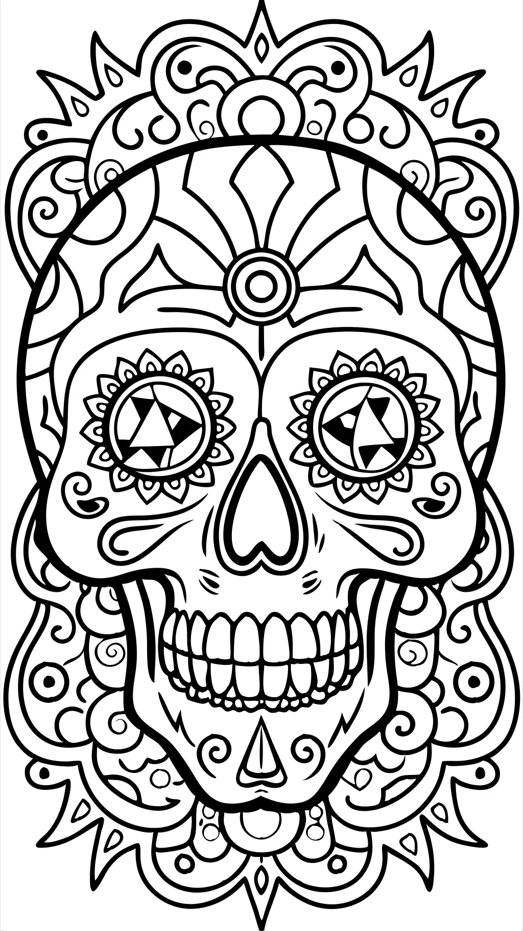 trippy skull coloring pages